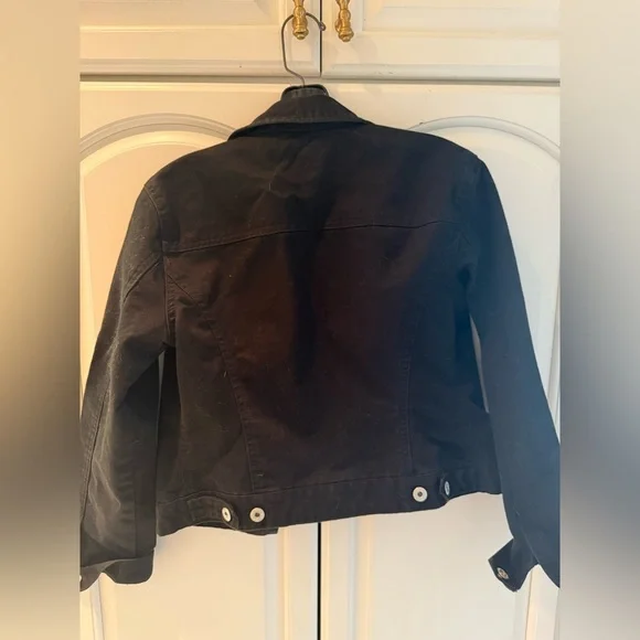 Gap Women's jet  Black Denim Jacket - Picture 4 of 5
